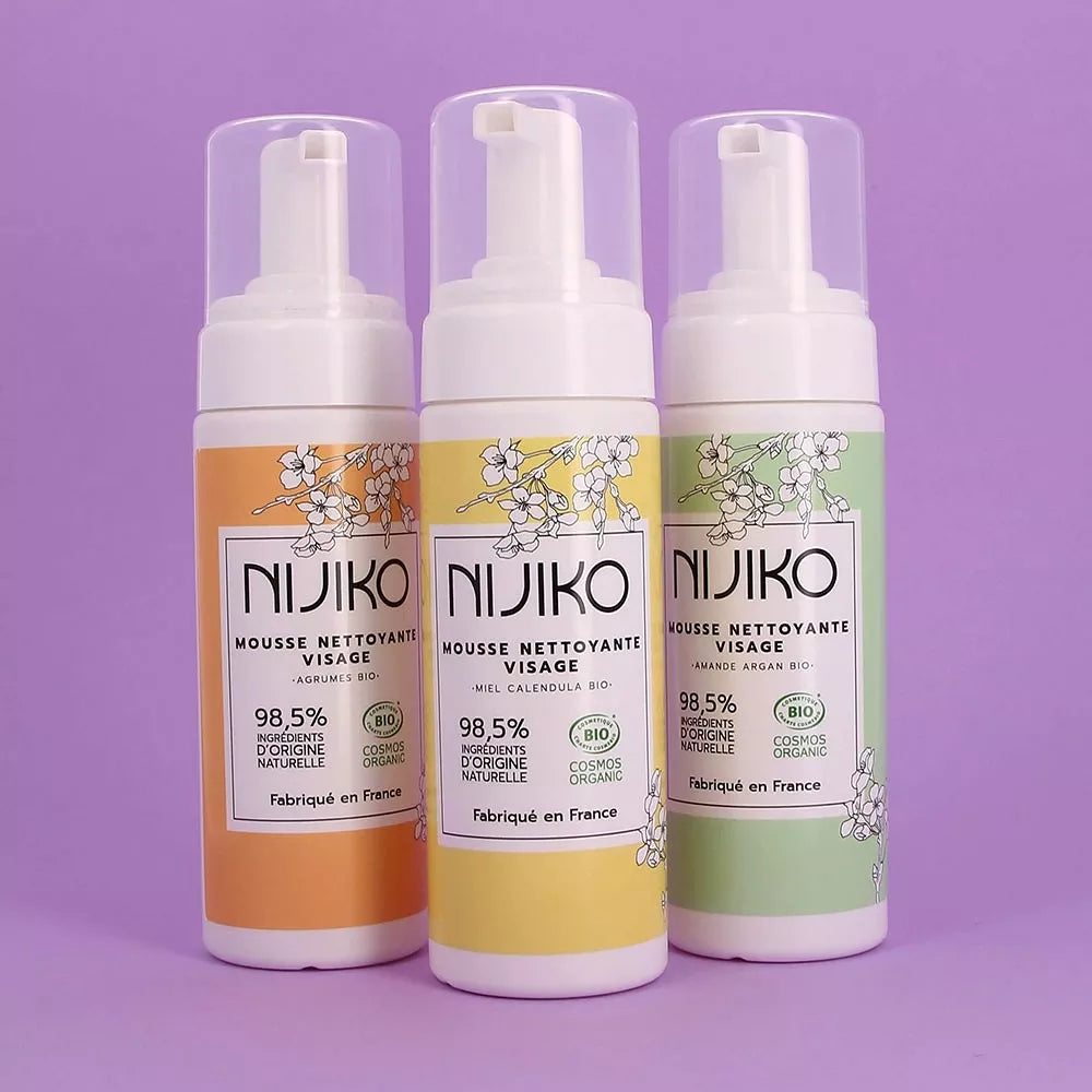 Nijiko - Mousse Nettoyante Visage Bio (Peaux grasses) - touteslespeaux.fr