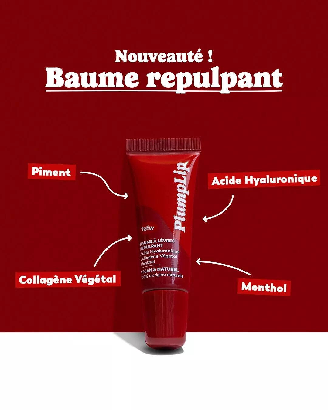 TREW – PlumpLip : Baume Repulpant 100 % Naturel - touteslespeaux.fr